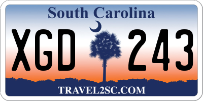 SC license plate XGD243