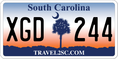 SC license plate XGD244