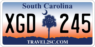 SC license plate XGD245