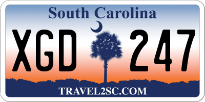 SC license plate XGD247