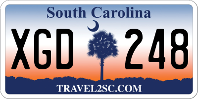 SC license plate XGD248