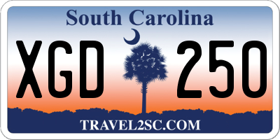 SC license plate XGD250