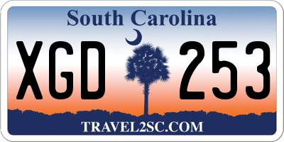 SC license plate XGD253