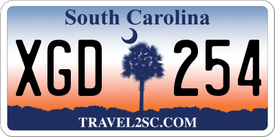 SC license plate XGD254