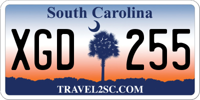 SC license plate XGD255
