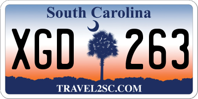 SC license plate XGD263