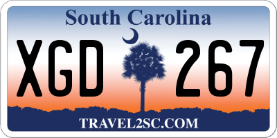 SC license plate XGD267