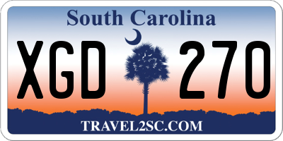 SC license plate XGD270