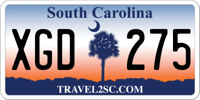 SC license plate XGD275