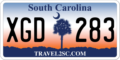 SC license plate XGD283