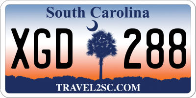 SC license plate XGD288