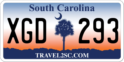 SC license plate XGD293