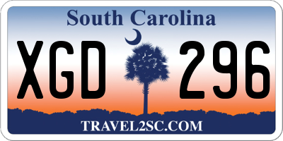 SC license plate XGD296