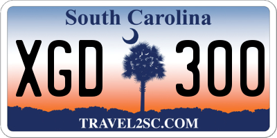 SC license plate XGD300