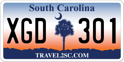 SC license plate XGD301