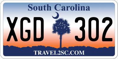 SC license plate XGD302