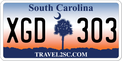 SC license plate XGD303