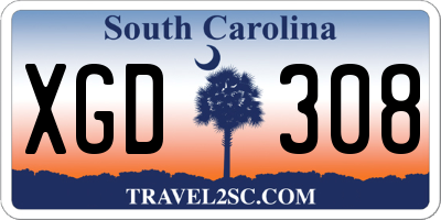 SC license plate XGD308