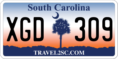 SC license plate XGD309