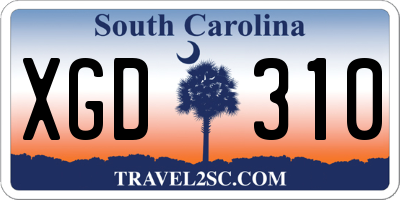 SC license plate XGD310