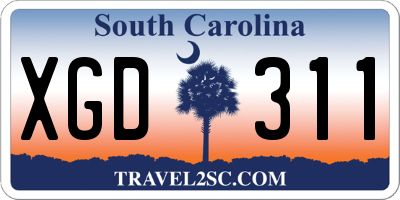 SC license plate XGD311