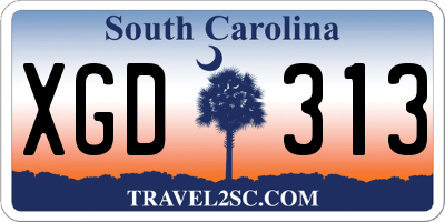 SC license plate XGD313