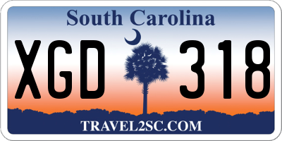 SC license plate XGD318