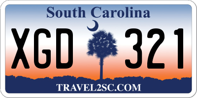 SC license plate XGD321