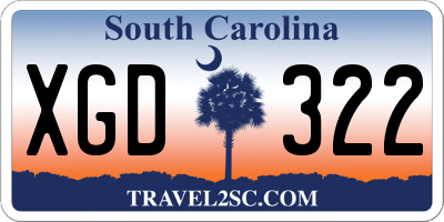 SC license plate XGD322