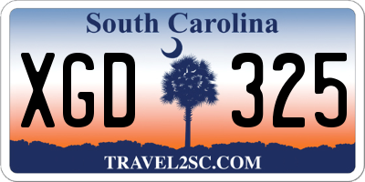 SC license plate XGD325