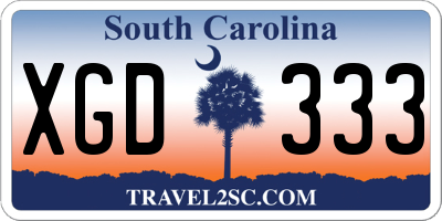 SC license plate XGD333