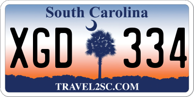 SC license plate XGD334