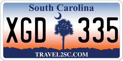 SC license plate XGD335