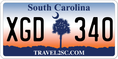SC license plate XGD340