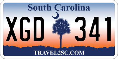 SC license plate XGD341