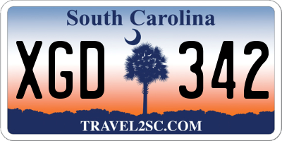 SC license plate XGD342