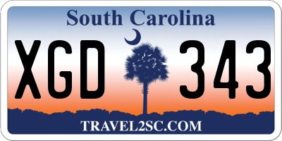 SC license plate XGD343