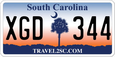 SC license plate XGD344