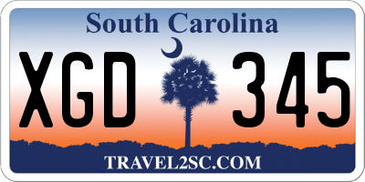 SC license plate XGD345