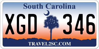 SC license plate XGD346