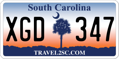 SC license plate XGD347