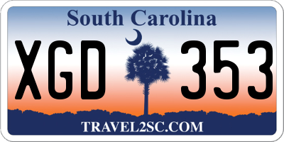 SC license plate XGD353