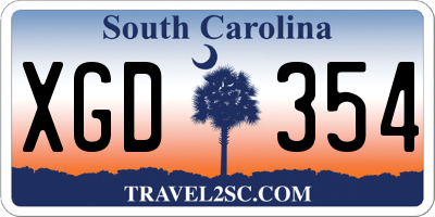 SC license plate XGD354