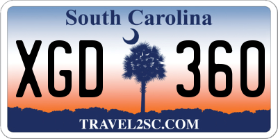 SC license plate XGD360