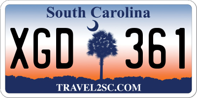 SC license plate XGD361