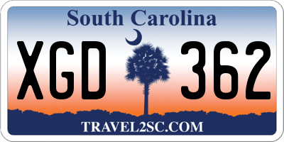 SC license plate XGD362