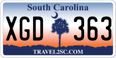 SC license plate XGD363