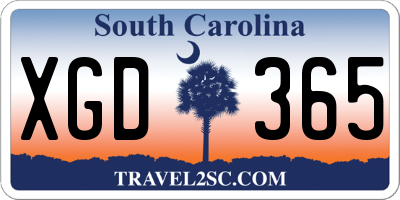 SC license plate XGD365