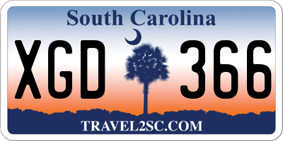 SC license plate XGD366