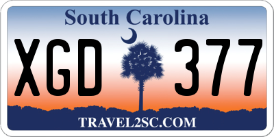 SC license plate XGD377